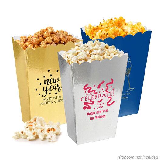 Personalized Mini Popcorn Boxes for New Year's Eve